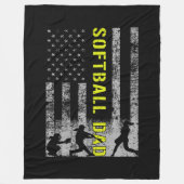 Pap Softball FD Black Fleece Deken (Voorkant)