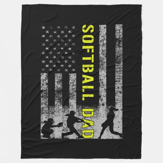 Pap Softball FD Black Fleece Deken (Voorkant)