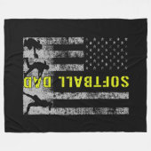 Pap Softball FD Black Fleece Deken (Voorkant (Horizontaal))