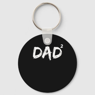 Pap Squared Shirt Grappig vader van twee Kinderen Sleutelhanger