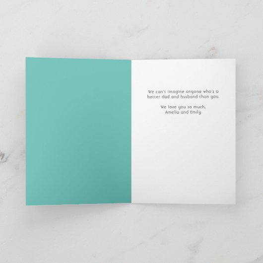 Pap Superheld Cartoon Speech Bubble Fathers day Ca Kaart (Binnen)