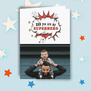 Pap Superheld Cartoon Speech Bubble Fathers day Kaart