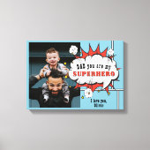 Pap Superheld Comic Speech Bubble Foto Canvas Afdruk (Voorkant)