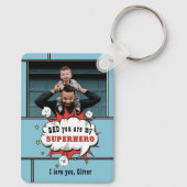 Pap Superheld Comic Speech Bubble Foto Sleutelhanger (Achterkant)