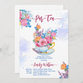 Pap-tea verjaardagsbeker gevuld met bloemen kaart (Voorkant / Achterkant)