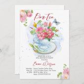 Pap-tea verjaardagsbeker gevuld met bloemen kaart (Voorkant / Achterkant)