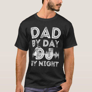 Pap tegen dag Dj tegen nacht Mannen schijf Jockey T-shirt