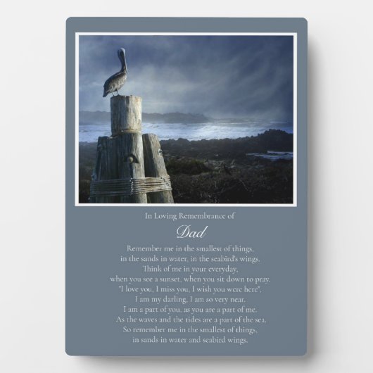 Pap Vader Memorial Nautical Remembrance Poem Fotoplaat (voorkant)