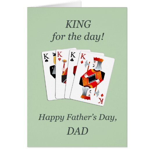 Pap, vaderdag, koningen voor dag-speelkaarten (Voorkant)