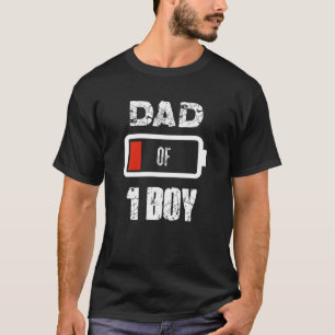 Pap van 1 One Boy Low Battery Vaderdag Outfit T-shirt
