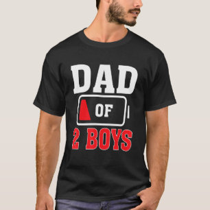 Pap van 2 jongens van Son Man Father Day Birthday T-shirt