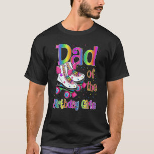 Pap van Birthday Girls Rolling Schaats Birthday fa T-shirt