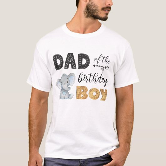 Pap van de Birthday Boy Elephant T-Shirt (Voorkant)