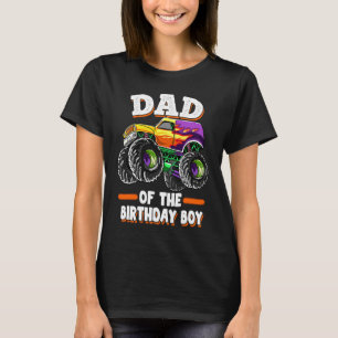 Pap van de Birthday Boy Fathers Monster Truck Mann T-shirt