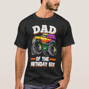 Pap van de Birthday Boy Fathers Monster Truck Mann T-shirt