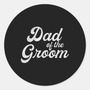 Pap van de bruidegom Shirten voor mannen, grappige Ronde Sticker