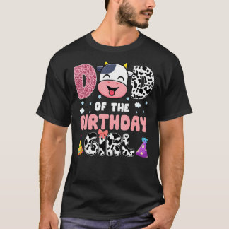 Pap Van De Verjaardags Meisje Boerderij Koe Verjaa T-shirt