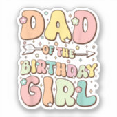 Pap van de Verjaardags Meisje Shirt Matching Famil Sticker (Voorkant)