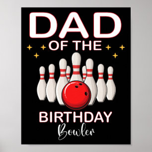 Pap van de Verjaardagsbowler Kind Boy Girl Bowling Poster