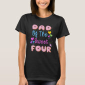 Pap van de vier zoete Donut Birthday party T-shirt (Voorkant)