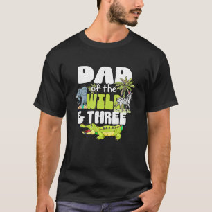 Pap van de wilde drie dierentuin Birthday Safari O T-shirt
