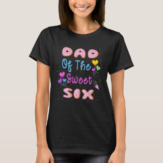 Pap van de zes zestiende Donut Birthday die hen on T-shirt