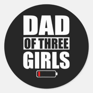 Pap van drie meisjes drie dochters Vaderdag Ronde Sticker