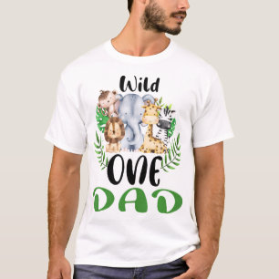 Pap van het Wilde One Zoo Birthday Safari Oerwoud  T-shirt