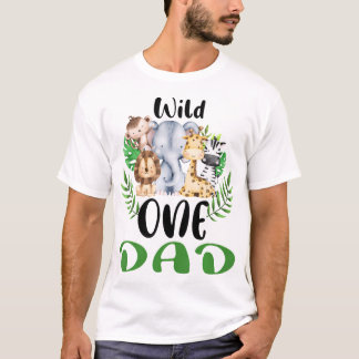 Pap van het Wilde One Zoo Birthday Safari Oerwoud  T-shirt
