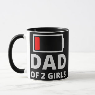 Pap van twee meisjes Funny Fathers Day of Birthday Mok