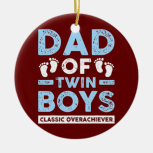 Pap van Twin Boys Classic Overhaalver Funny Twin Keramisch Ornament