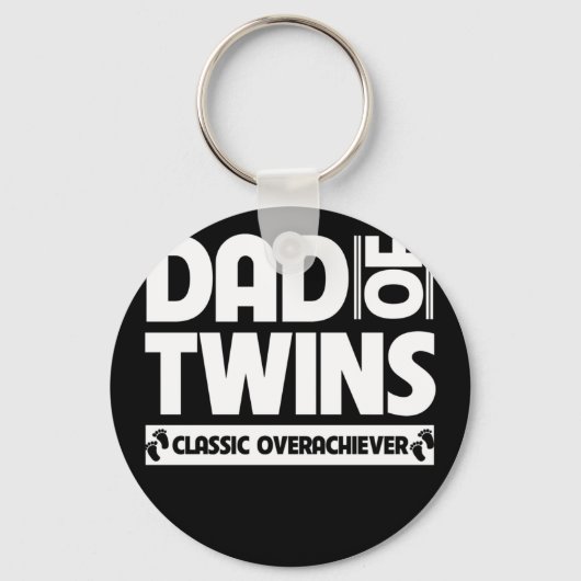 Pap van Twins Classic Overhaalver Vaderdag Sleutelhanger (Voorkant)