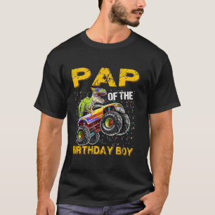 Pap van Verjaardag Jongen Dinosaurus Rijden Monste T-shirt