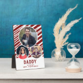 Pap, we houden van je Rode Stripes 3 Foto's Vader Fotoplaat (Zijkant)
