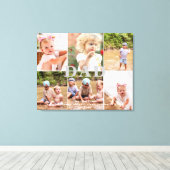 Pap We houden van je zes foto-collage Canvas Afdruk (Insitu (Houten vloer))