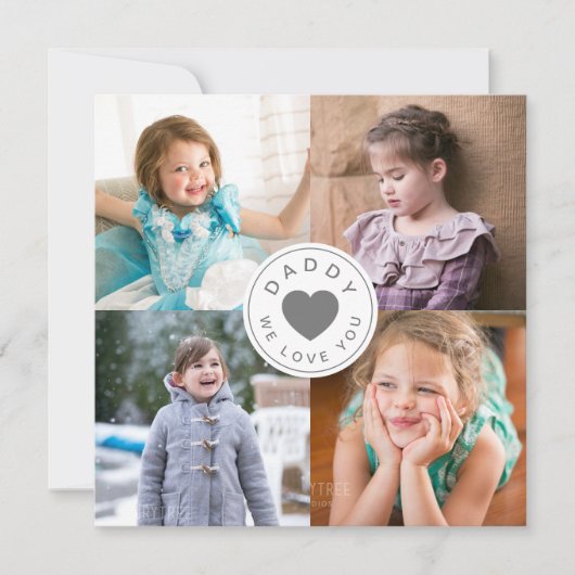 Pap We Love You Heart Fotocollage (Voorkant)