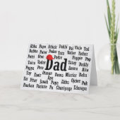 Pap Word Cloud Foreign Language Card Kaart (Voorkant)