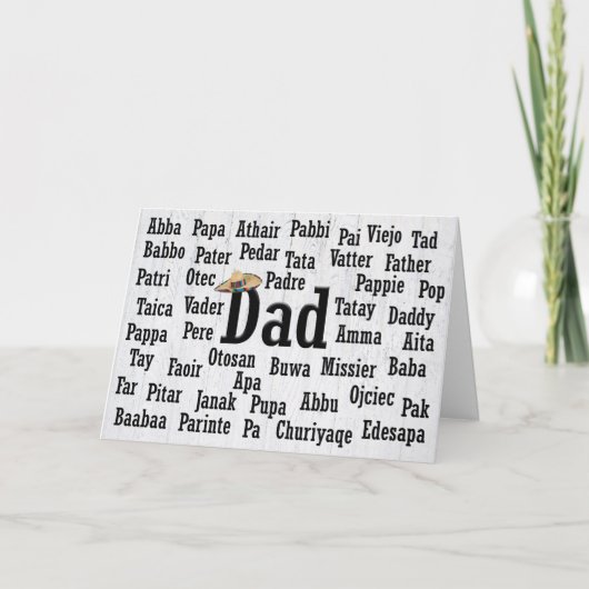 Pap Word Cloud Foreign Language Kaart (Voorkant)