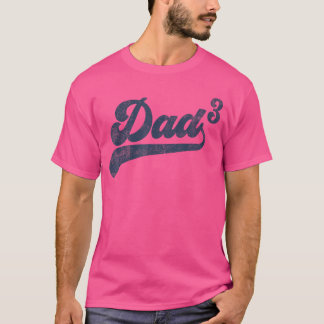 Papa3 Papa in blokjes Cadeaus Vader van drie Daddy T-shirt