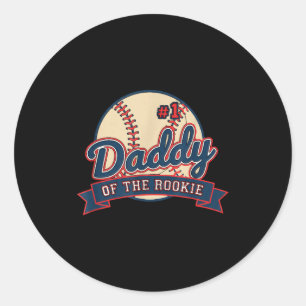 Papa #1 Papa van de Rookie - Honkbal Vader Rookie Ronde Sticker