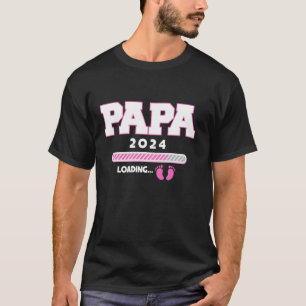 Papa 2024 Laden Zwangerschap Beby Douche Familie M T-shirt