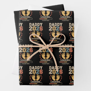 Papa 2026 Laadt Baby Aankondiging Verwacht Vader Inpakpapier Vel
