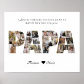 Papa 28 Fotocollage Keepsake voor papa of opa Poster (Voorkant)
