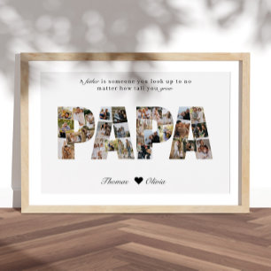 Papa 28 Fotocollage Keepsake voor papa of opa Poster