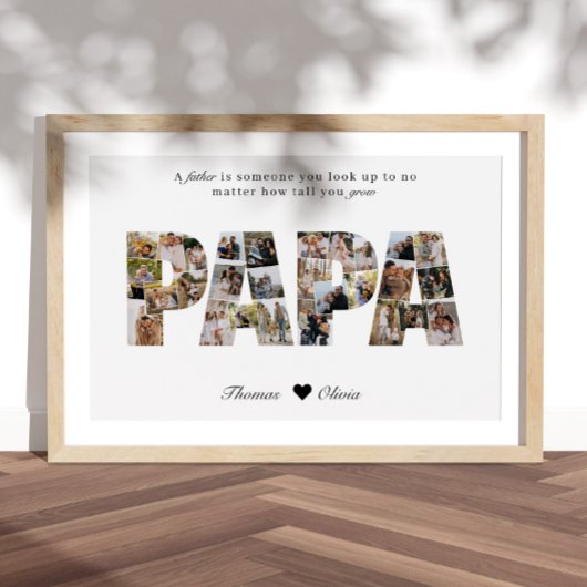 Papa 28 Fotocollage Keepsake voor papa of opa Poster