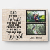Papa 2 Afbeelding vader Je bent de wereld Fotoplaat (voorkant)