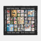 Papa 33 Aangepaste Gezegden voor fotocollage Fleece Deken (Voorkant (Horizontaal))