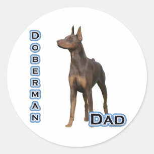Papa 4 de dobermann de rouille - autocollant
