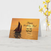 Papa, 85e carte d'anniversaire de yacht Sunset (Fleur jaune)
