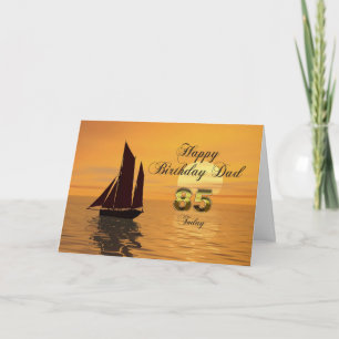 Papa, 85e carte d'anniversaire de yacht Sunset
